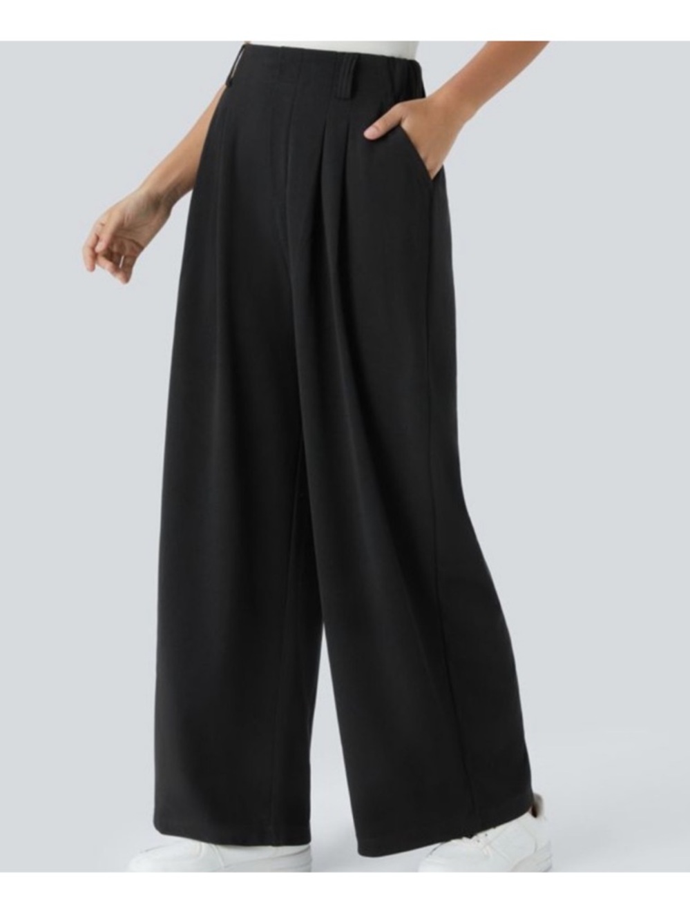 HALARÁ Black High Waist Pull OnWide-Leg High-Waist Trouser Pants NWOT XSP